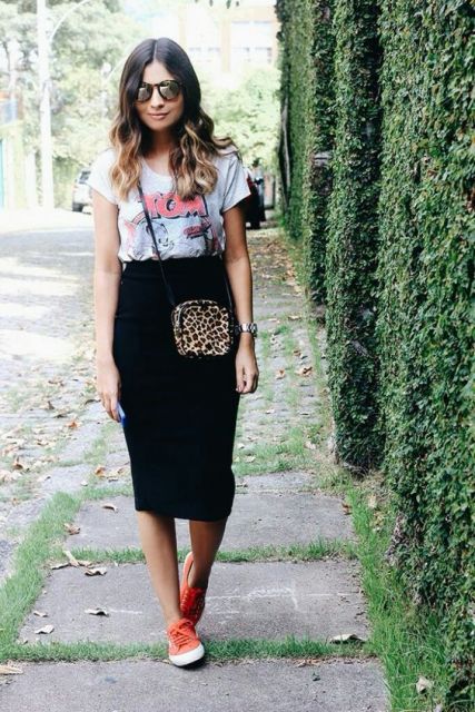 How to Wear Pencil Skirt with Sneakers – 48 Wonderful Looks With the Piece!