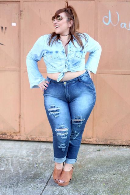 Jeans grande taille - 41 looks merveilleux avec des conseils sur la façon de le porter !