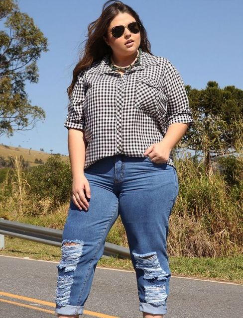 Jeans grande taille - 41 looks merveilleux avec des conseils sur la façon de le porter !