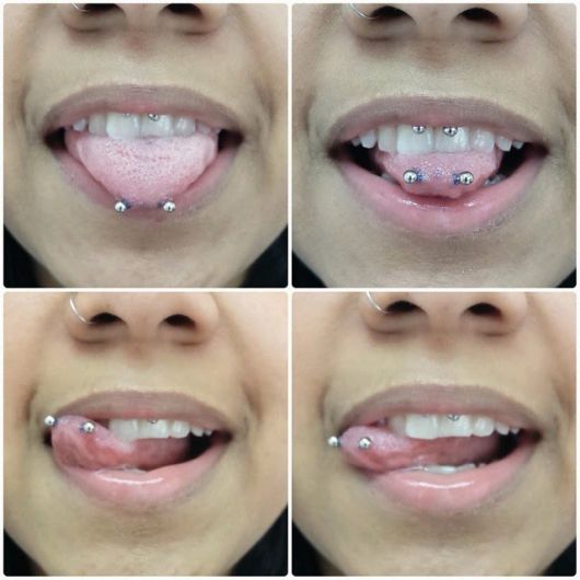 Piercing en la punta de la lengua: ¡cuidado y fotos con modelos de joyas!