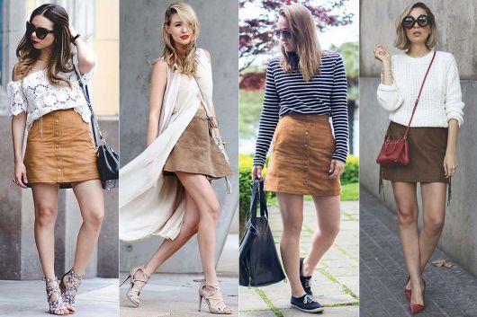 Brown suede skirt: Models, Tips and Looks of Divos!