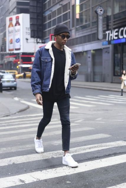 Men's Jeans Jacket with Sweatshirt – 20 Super Stylish Models!