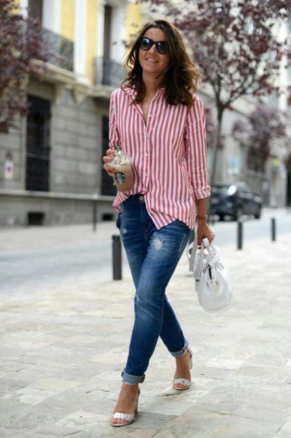 Camisa a rayas para mujer: ¡43 looks magníficos para obtener el estampado correcto!