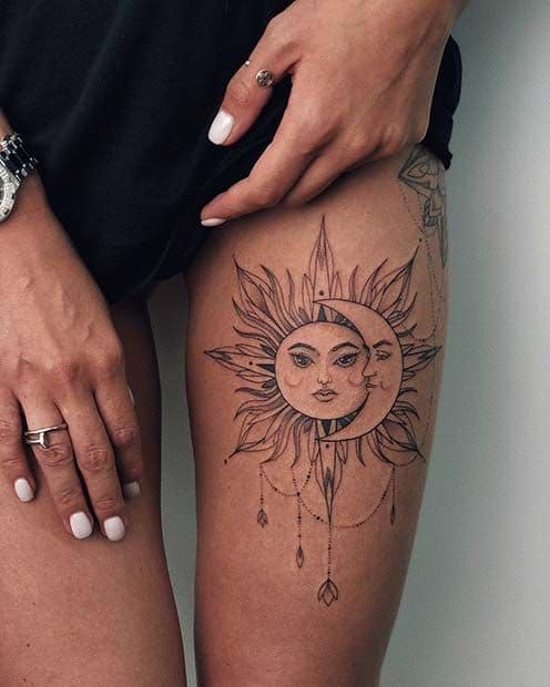 Tatuaje Sol y Luna – ¿Qué significa? + 42 ideas apasionantes!