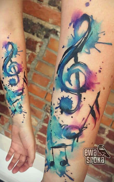 Tatuaje de clave de sol: ¡49 ideas que expresan amor por la música!