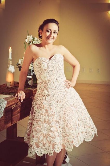 Crochet wedding dress: 45 photos, graphics and how-to!