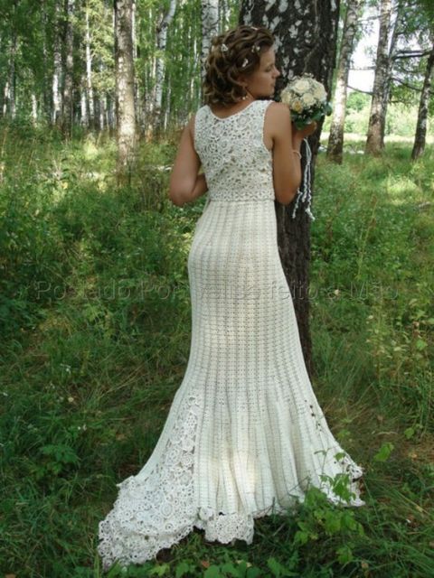 Crochet wedding dress: 45 photos, graphics and how-to!