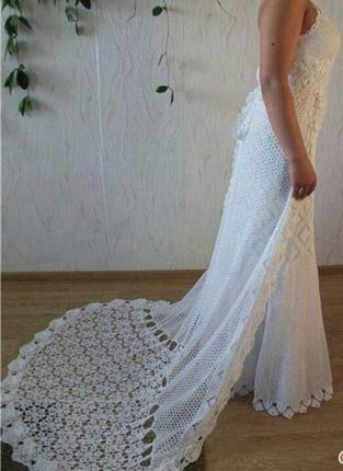 Crochet wedding dress: 45 photos, graphics and how-to!