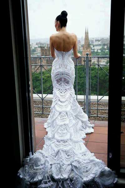 Crochet wedding dress: 45 photos, graphics and how-to!