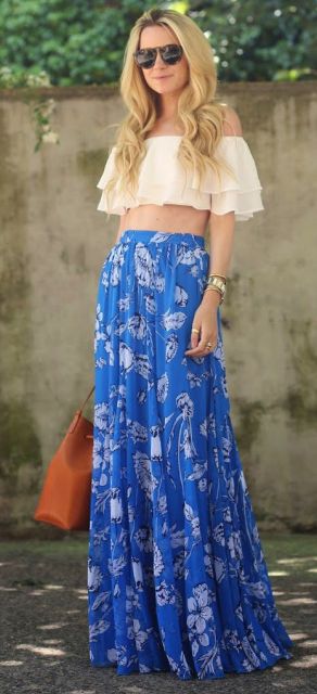 Long skirt with cropped: look tips for parties and everyday!