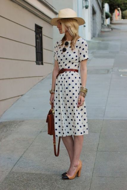 63 Incredible Looks with Polka Dot Dress to Stay Fashionable!