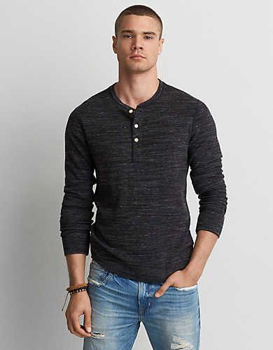 Men's henley shirt - 77 modern models and tips for using!