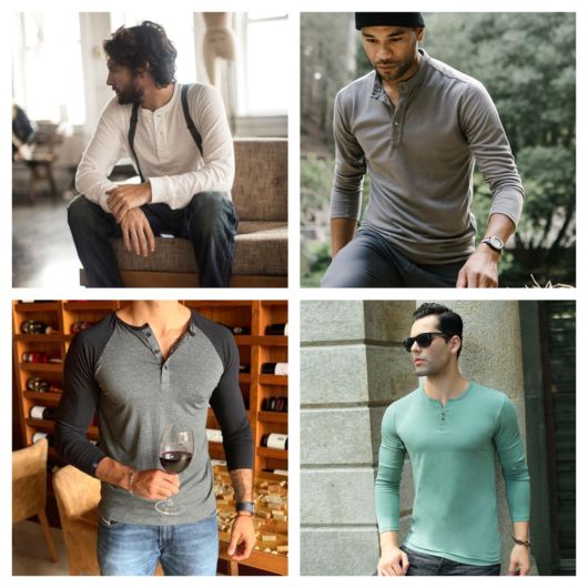 Men's henley shirt - 77 modern models and tips for using!