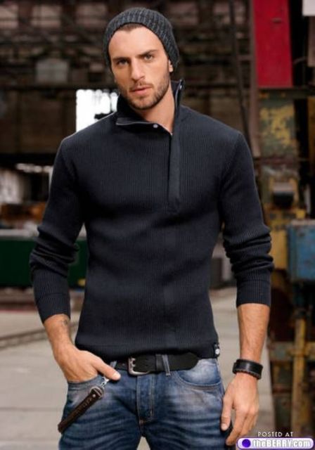 Men's henley shirt - 77 modern models and tips for using!