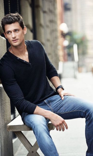 Men's henley shirt - 77 modern models and tips for using!