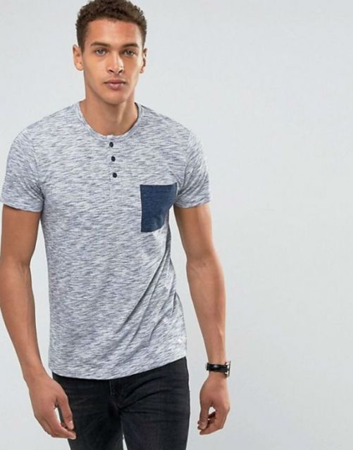 Men's henley shirt - 77 modern models and tips for using!