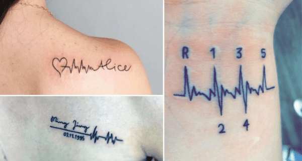 +50 tatuaggi HEARTBEAT •【2022 Idee】