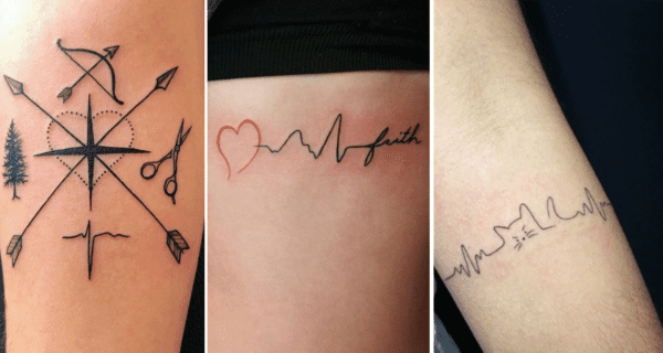 +50 tatuaggi HEARTBEAT •【2022 Idee】