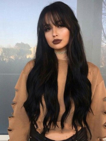 Black Hair with Bangs – 20 Incredibly Passionate Cuts
