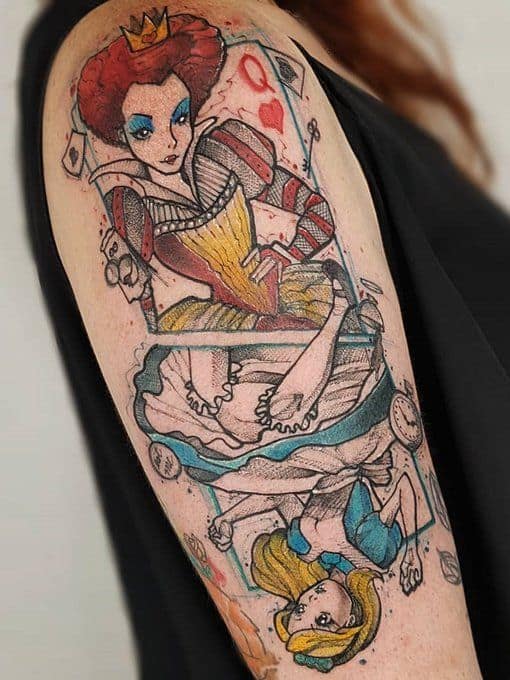 +52 tatuajes de Alicia en el país de las maravillas: ¡ideas increíbles!