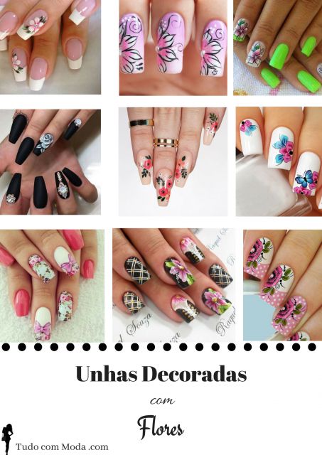 Nails Decorated with Flowers – 65 Perfect Ideas+ DIY A MUST!