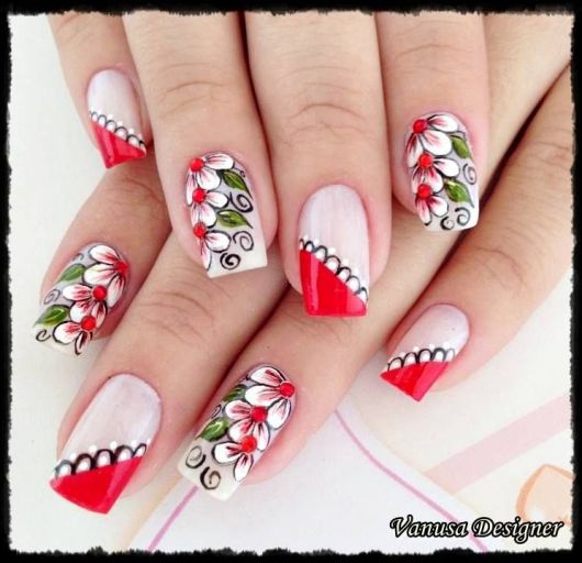 Nails Decorated with Flowers – 65 Perfect Ideas+ DIY A MUST!