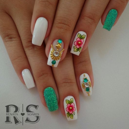 Nails Decorated with Flowers – 65 Perfect Ideas+ DIY A MUST!