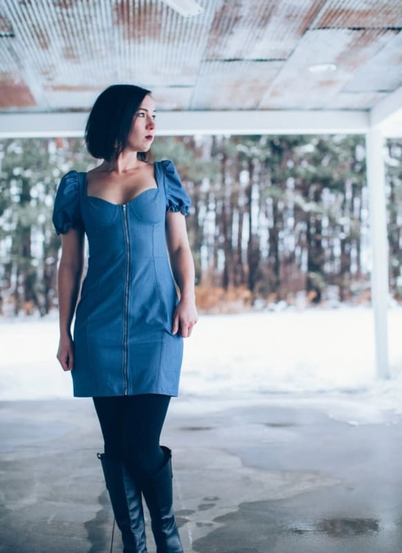 Short denim dress: 71 amazing models and ideas to wear in winter!