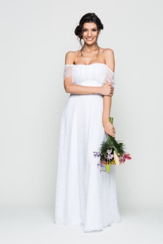 Vestido de noiva ombro a ombro – 51 modelos para ARRASAR!