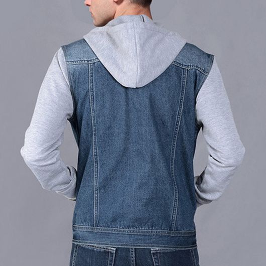 Denim jacket with sweatshirt sleeves: looks, photos and tips