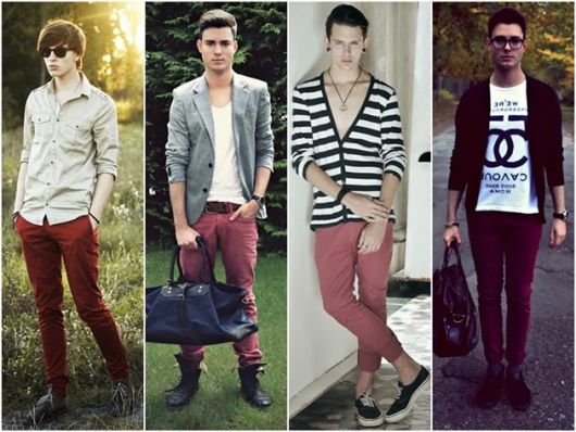 Pantaloni rossi da uomo: abbinati a cosa? Modelle + 50 look!