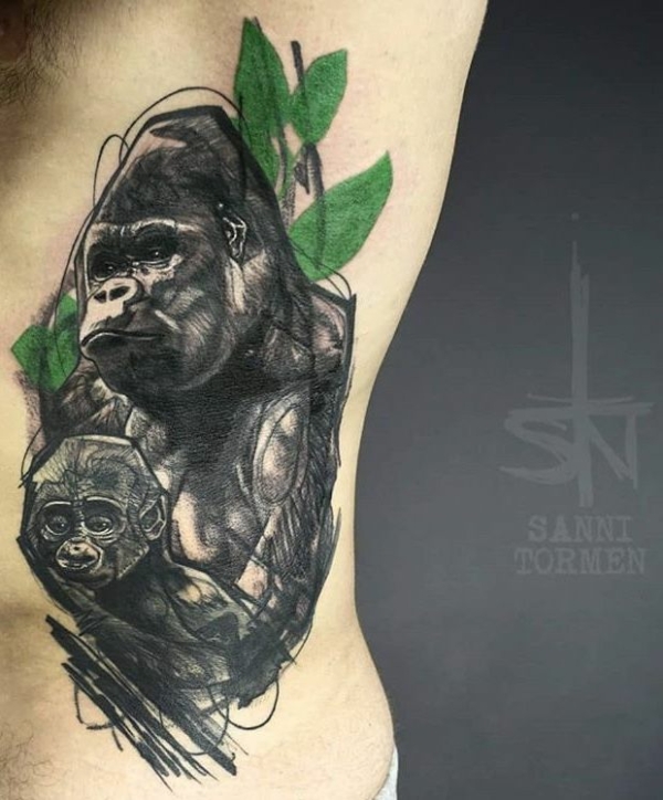 +30 INCREDIBILI tatuaggi di gorilla + Cosa significa il tatuaggio?