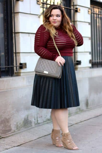 Plus Size Pleated Skirt: +41 Sensational Models and Looks!