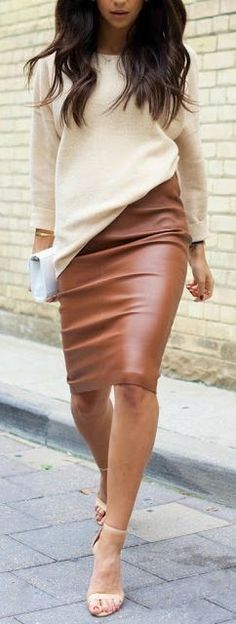 Falda de cuero: ¿Cómo llevarla? ¡Inspírate con 70 hermosos looks!