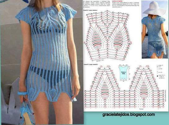 Cache-maillots de plage au crochet : 73 mannequins et recettes !