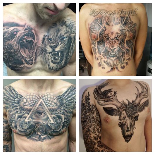 Tatouage de poitrine masculine – 100 idées et designs spectaculaires !