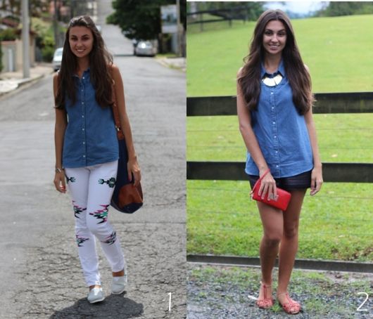 Female JEANS SHIRT: How to wear it and 38 beautiful models