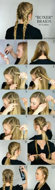 Boxer braid / boxer braid: 61 styles and step by step!