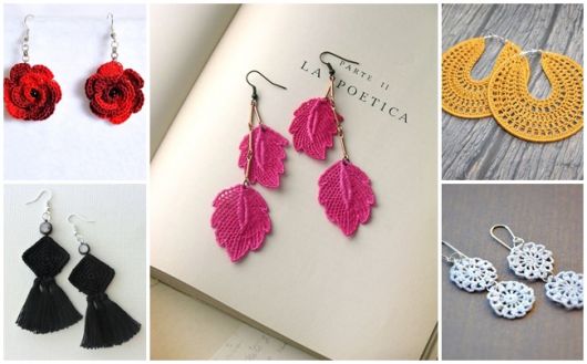 Crochet earrings: 52 beautiful models + step-by-step charts.