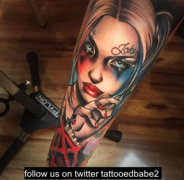 Tatouage ARLEQUINA : +70 idées et tatouages ​​impressionnants !