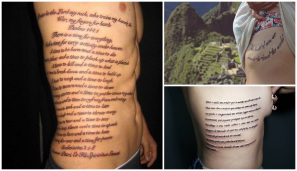 Phrases on the rib – 40 tattoos written for you to be inspired!