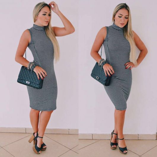 Vestido de Gola Alta – 49 Modelos Lindos, Como Usar & Onde Comprar!