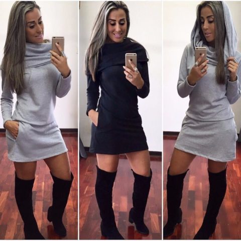 Sweatshirt dress: how to wear it? Models and more than 60 amazing looks