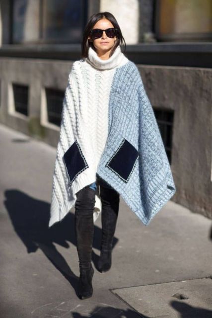 Poncho à tricoter - Comment le porter avec 62 looks et tutoriels étape par étape !