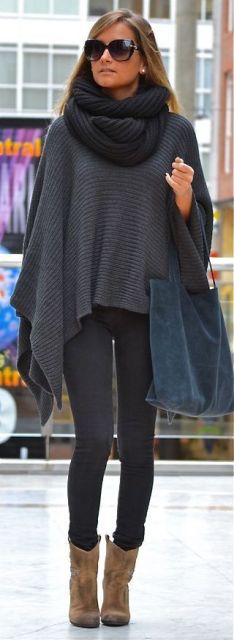 Poncho à tricoter - Comment le porter avec 62 looks et tutoriels étape par étape !