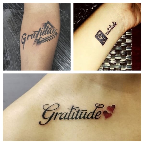 Gratitude Tattoo – 55 magnifiques tatouages ​​avec des polices inspirantes !