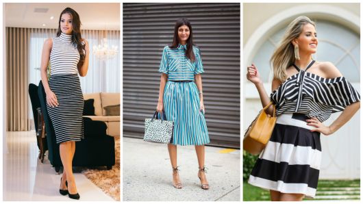 Striped skirt: tips on how to wear it and 62 inspirations for beautiful looks!