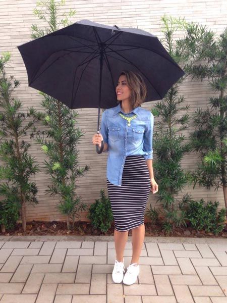 Striped skirt: tips on how to wear it and 62 inspirations for beautiful looks!