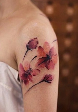 Cherry Blossom Tattoo - 42 beaux tatouages ​​​​d'où s'inspirer!
