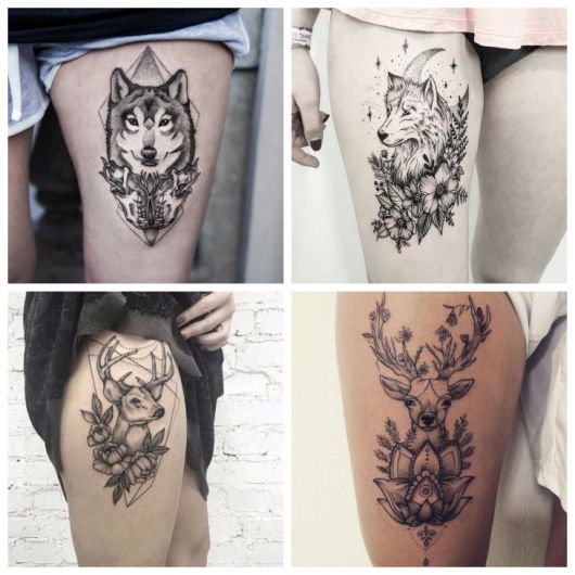 71 belles idées de tatouage de cuisse féminine et soins principaux!